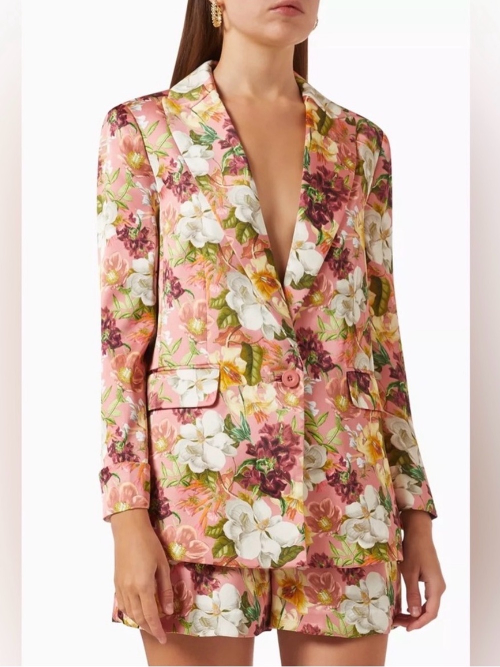 Alice + Olivia Justin Juniper Floral Rose Tailored Blazer Size 2 NWOT